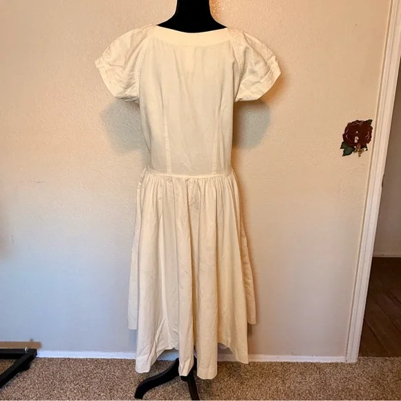 Vintage 1990โs Chorus Blues Cream Denim Prairie Dress Size 12 - Picture 7 of 13